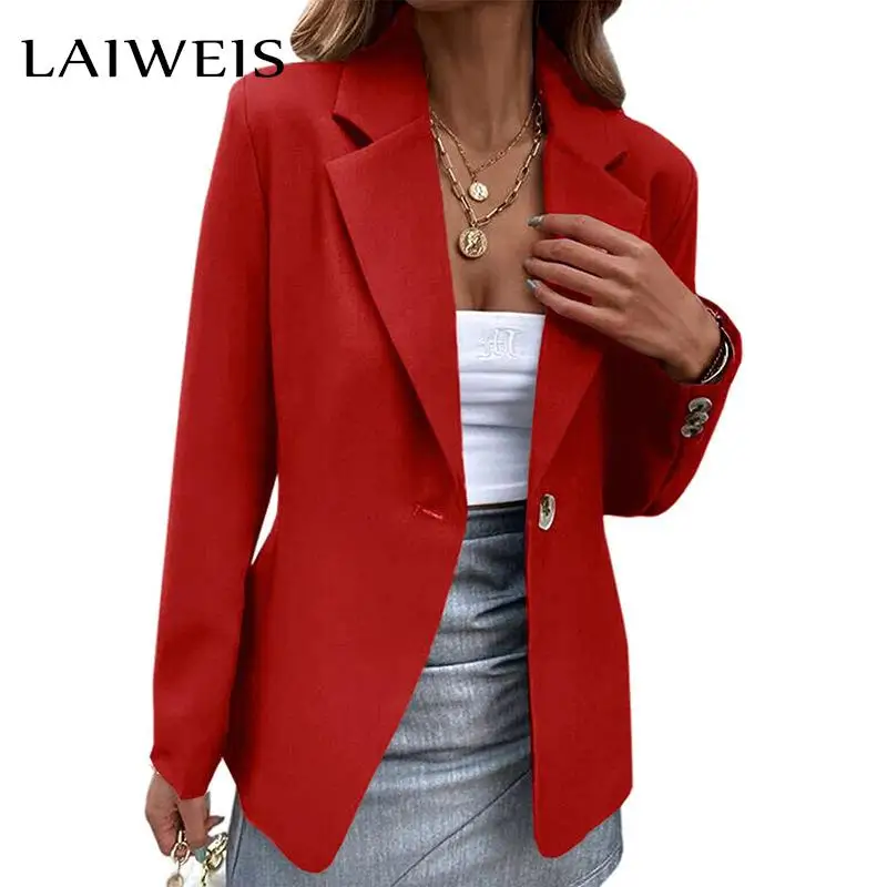

Women's Blazers Jacket Spring Autumn Office Lady Long Sleeve Solid Color Blazer Coat Loose Casual Jacket ensembles de blazers
