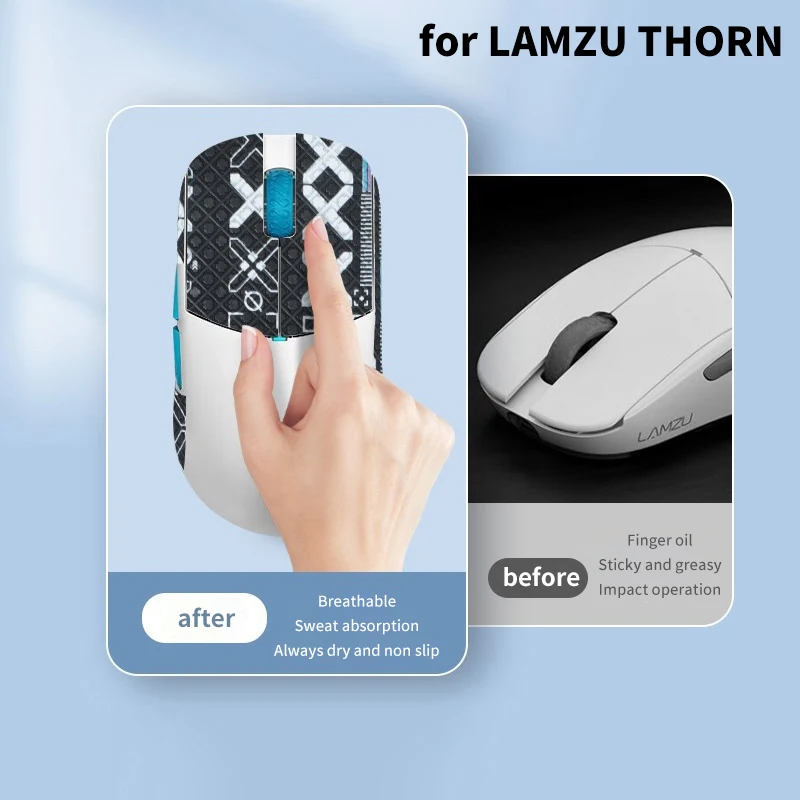 Нескользящая впитывающая Пот ручка-лента для мыши наклейка скейта LAMZU THORN 4K