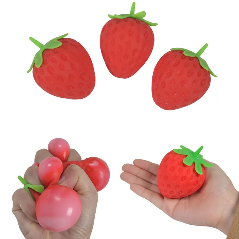 Мяч-антистресс для сжатия с имитацией клубники мяч декомпрессии фруктами