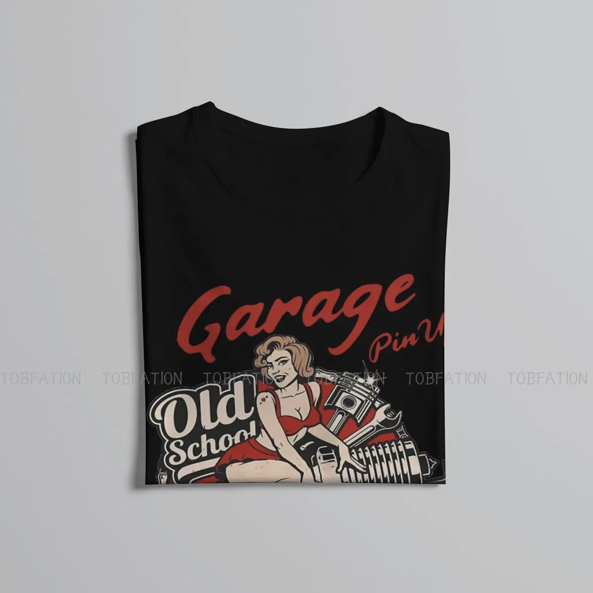 Футболка с надписью Old School Garage Pin Up Girl Essential хлопковая футболка большие