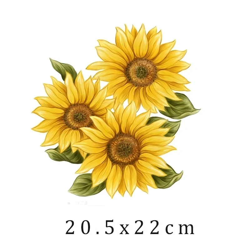 Рисунок подсолнухов с желтыми цветами DTF термонаклейки Переводные картинки для
