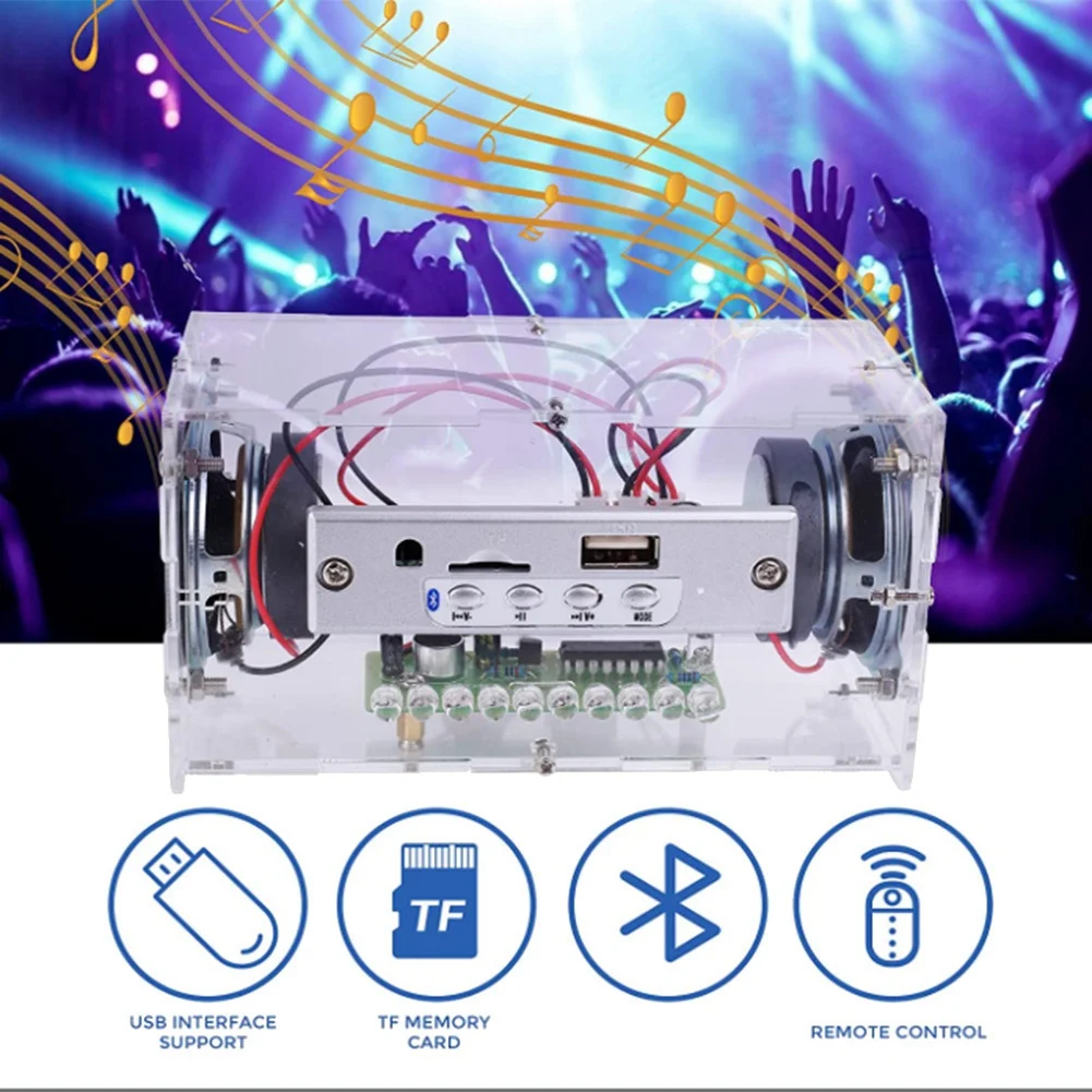 DIY Bluetooth-динамик со светодиодным мигающим светом проект пайки USB-мини-домашний