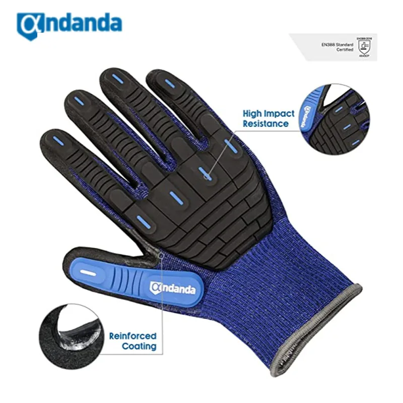 

Andanda Work Gloves Level 5 Cut Resistant Nitrile Gloves Security Protection Anti-Cut Mechanic Gloves Indestructible Gloves