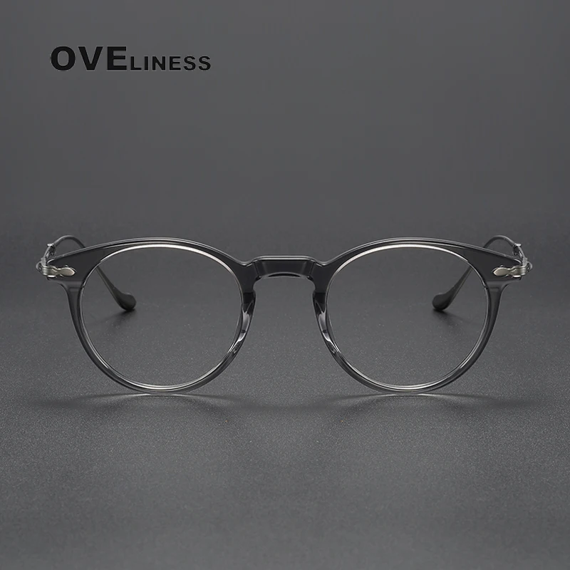 Оправа для очков титановая мужчин и женщин винтажная круглая оптическая оправа