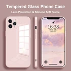 Чехол для задней панели телефона из закаленного стекла для iPhone 13 11 12 Pro Max Mini силиконовый чехол для iPhone X XS Max XR 8 7 Plus SE2020