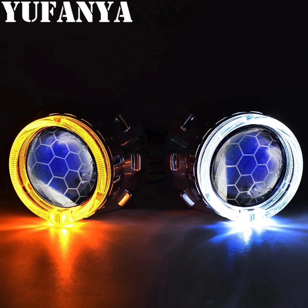 Линзы проектора Bi Xenon DRL с синим покрытием 2 5 дюйма Противоударная светодиодная