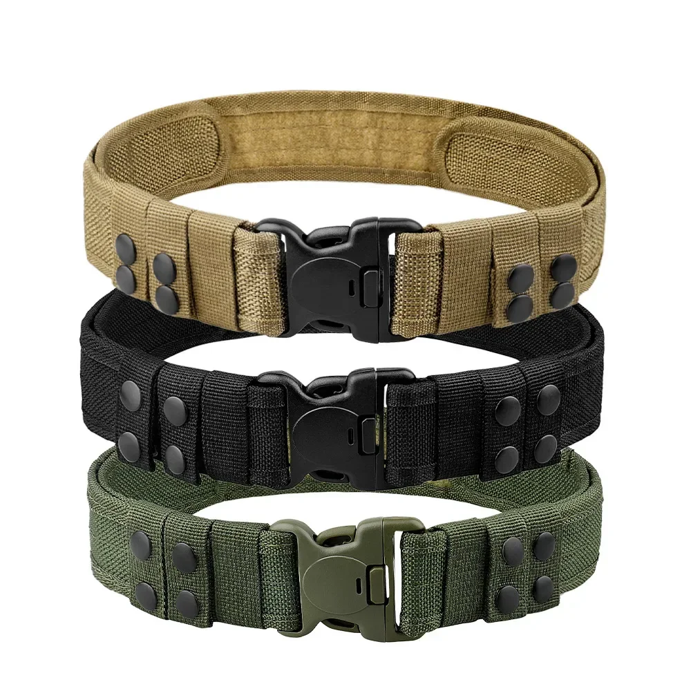 

Outdoor Camouflage Tactical Belt Military Weaving Belt Mountaineering Belt Wide Plastic Buckle Military130CM Waist Belt WorkBelt