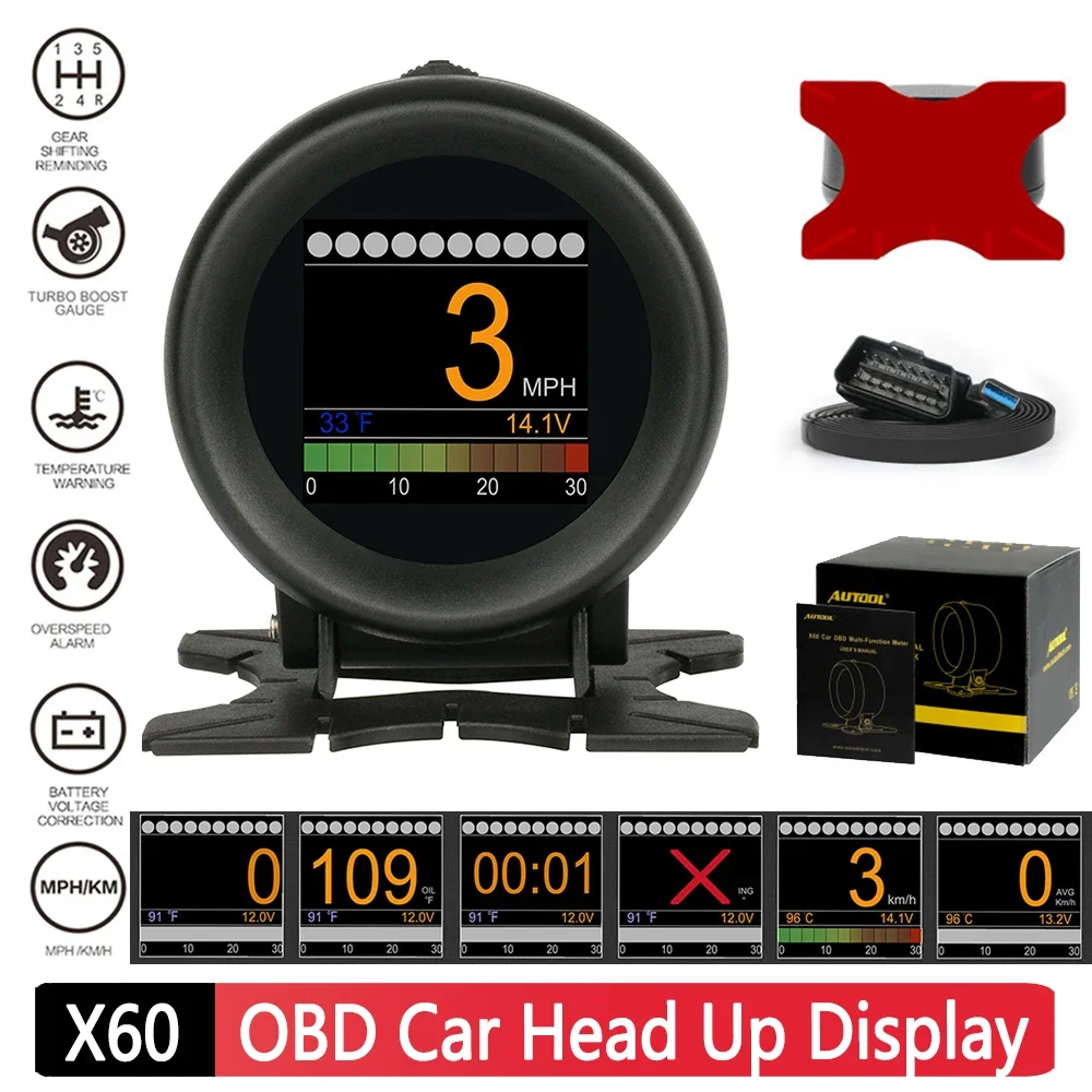 Автомобильный цифровой прибор для измерения скорости и напряжения X60
