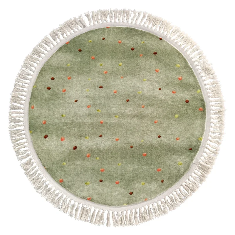 

Tassel Carpets for Living Room Round Children Bedroom Plush Rug Large Area Home Decoration IG Cute Bedside Mat ковер Tapete 러그