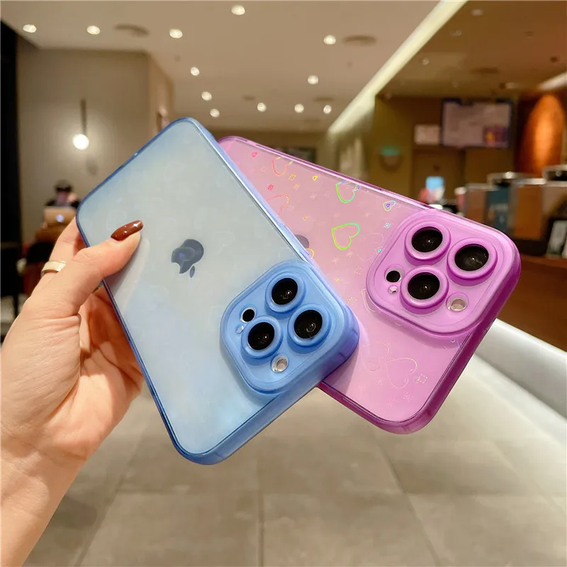 

Glitter Lovely Hearts Phone Cover for iPhone 11 12 Pro Max 13 Mini X XR Xs Max SE 2020 7 8 Plus 6 6S Case Leds Protect Silicone
