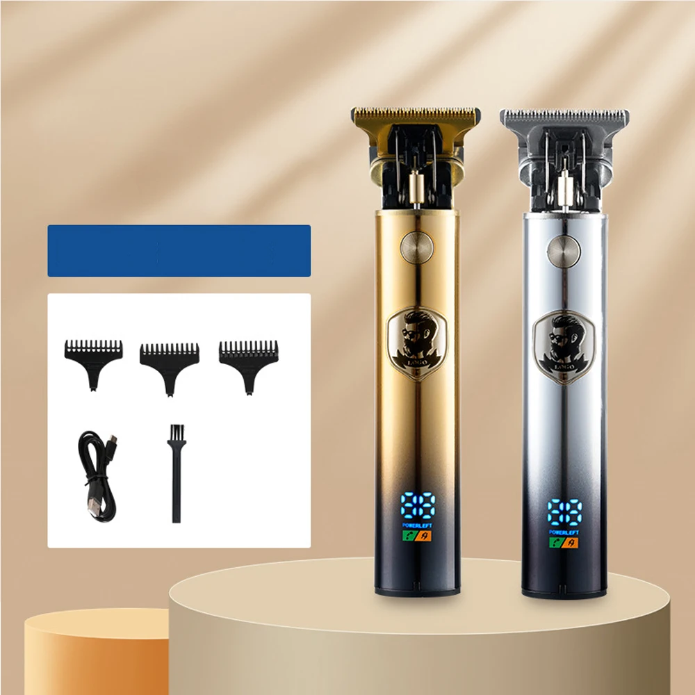 2023 Электрический триммер для волос с ЖК-дисплеем машинка стрижки Беспроводная