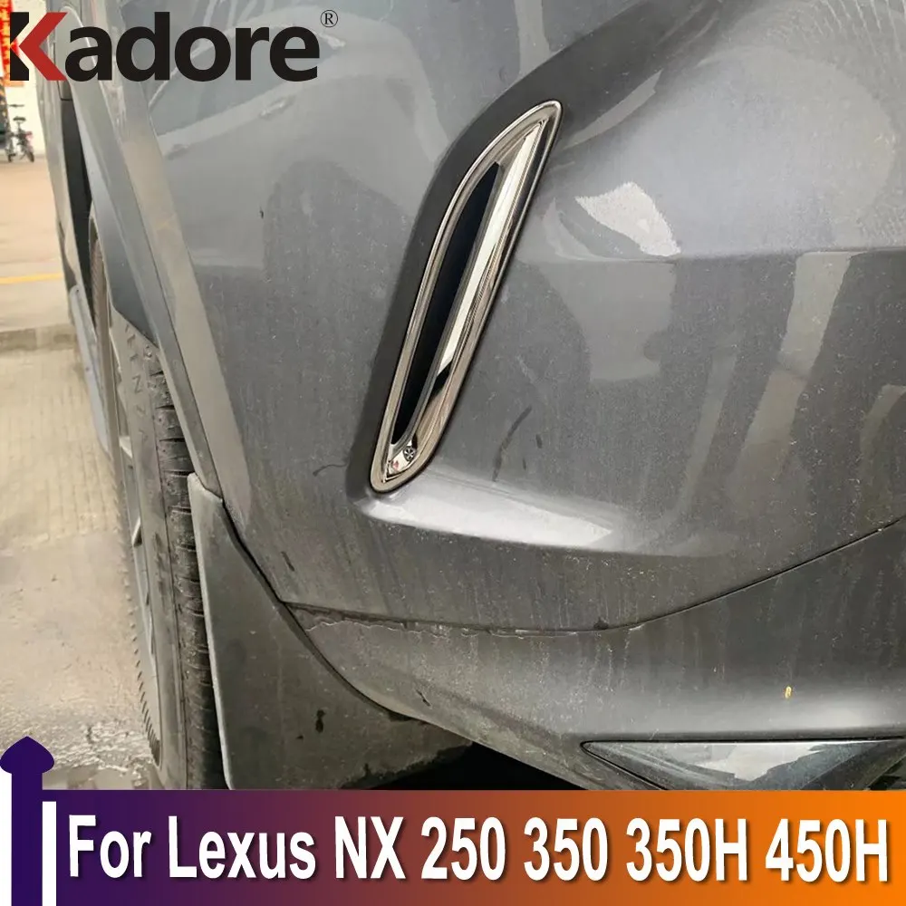 

Rear Bumper Spoiler Air Vent Outlet Cover Trim For Lexus NX 250 350 350H 450H 2021 2022 Sticker Accessories Car Styling Chrome