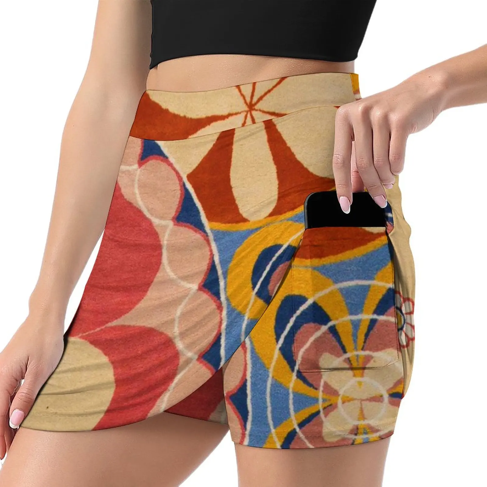 Мини юбка из полиэстера с принтом Hilma af Klin