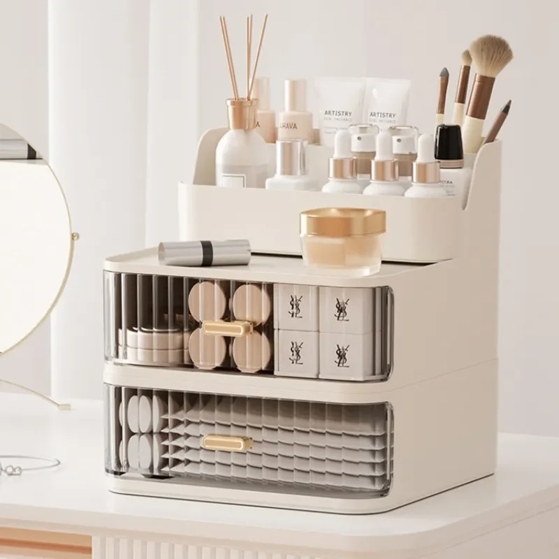 

Holder Lipstick Makeup Drawer Brush Box Tier Cosmetic 4 Jewelry Transparent Desktop Plastic Makeup Organizer Organizer Storage
