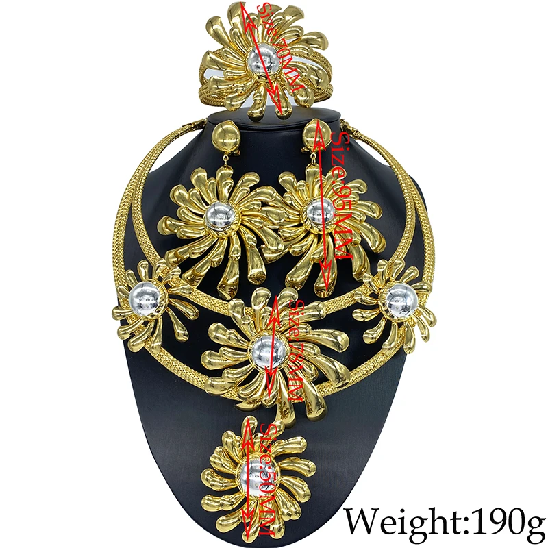 Комплект из колье и серёг 18-каратного золота