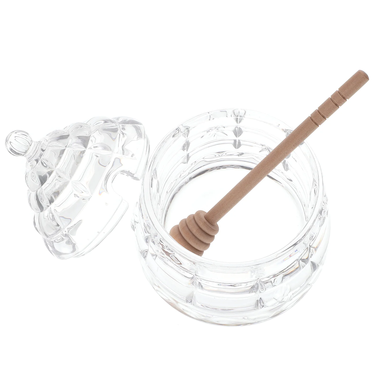 

Honey Jar Glassbeehive Pot Storage Jars Clear Containerdipper Supplies Keeping All Crystal Empty Dispenser Bottle Syrup Lid