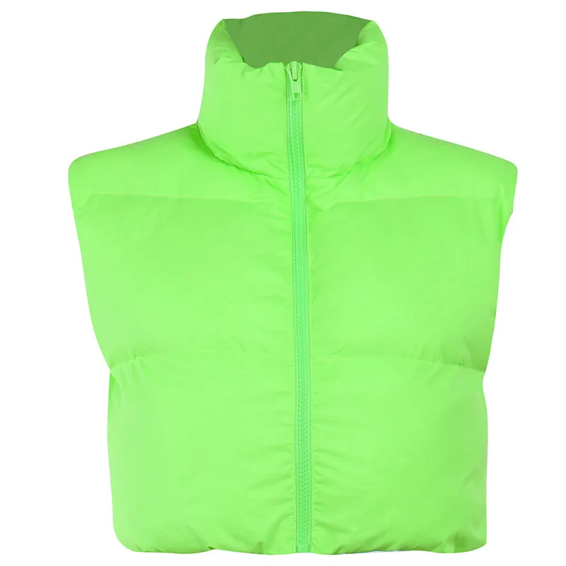 Winter Jacket Women Mini Waistcoat Fashion Women's Woven Vest Loose Zipper Coat Personality Short Top Women's Autumn Winter New
