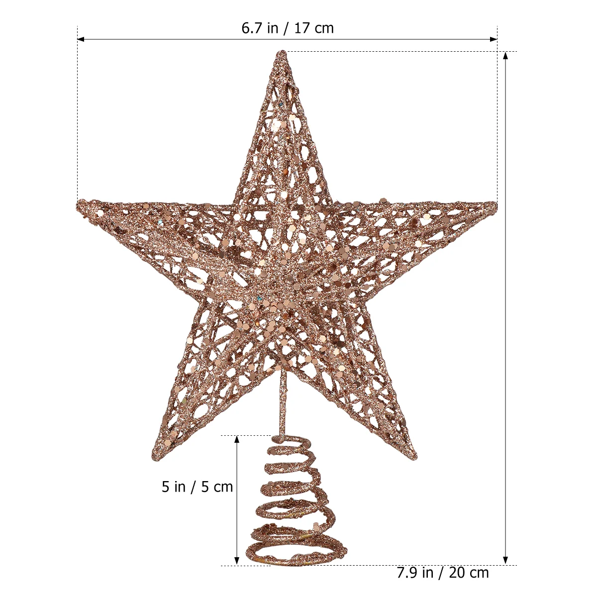 Amosfun 20 см Рождественская елка Железная звезда Топпер Блестящие украшения для