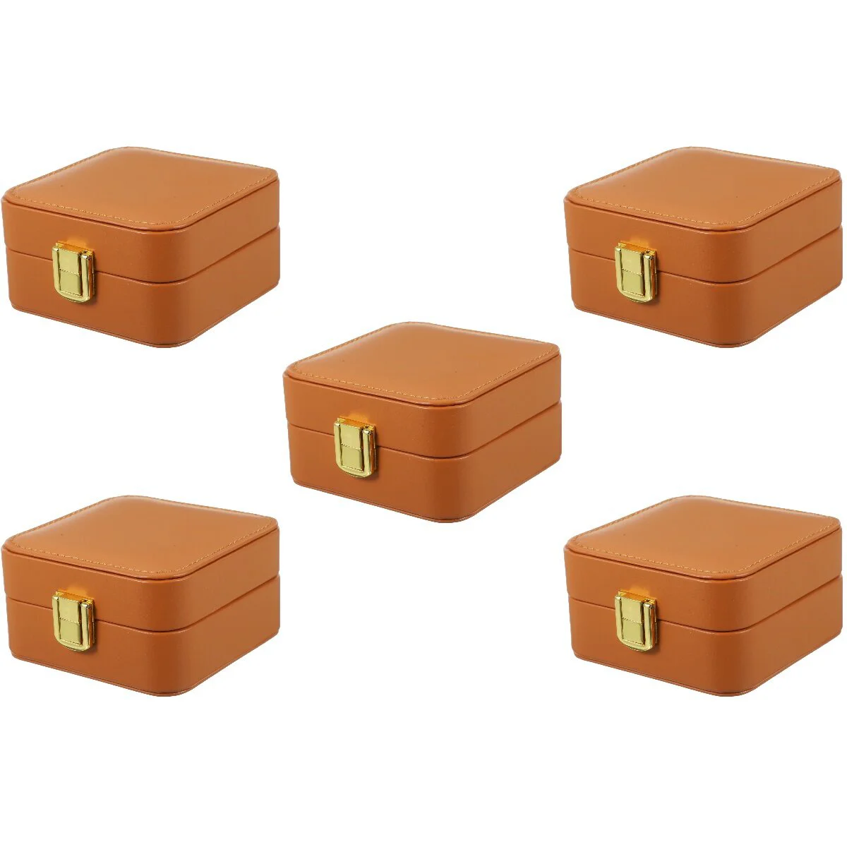 

5 Pieces Ring Box Earring Travel Case Small Jewelry Portable Organizer Mirror Traveling Holder
