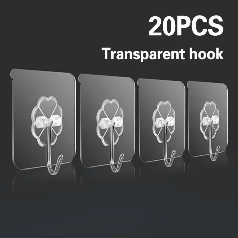 

1/5/10/20PCS Household Transparent Strong Self-adhesive Door Wall Hook Shelf Suction Cup Kitchen Bathroom Accessories