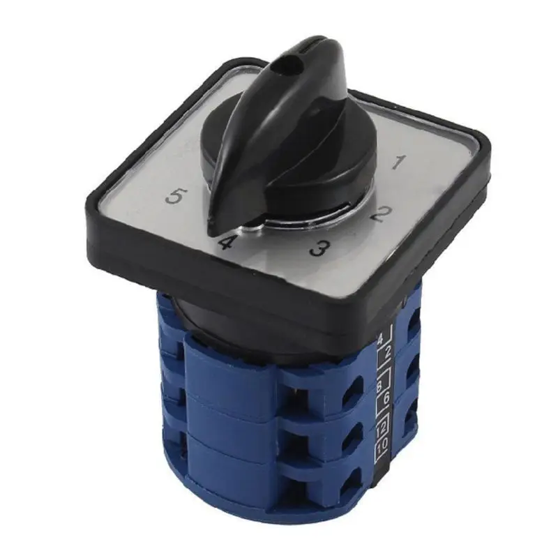 

Panel Mounting Universal Rotary Cam Changeover Switch 5-Position 0-1-2-3-4-5 10 Terminals 3-Phase CA10 660V