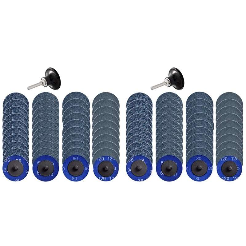 

82Pcs Quick Change Discs Set 2 Inch Zirconia Sanding Discs With 1/4 Inch Holder For Die Grinder Rust Paint Removal