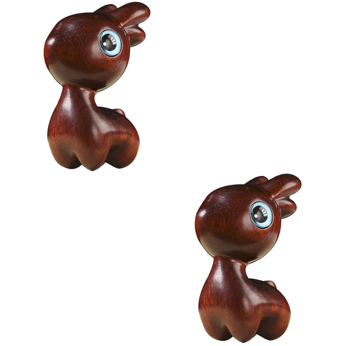 

2pcs Exquisite Household Wooden Elk Ornament Photography Prop Wooden Crafts
