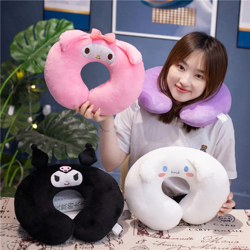 

Cute Cardboard Plush Melody Life U-shape. Pillow Jade Drive A Car Neck Protection Travel Portable Aircraft Cervical
