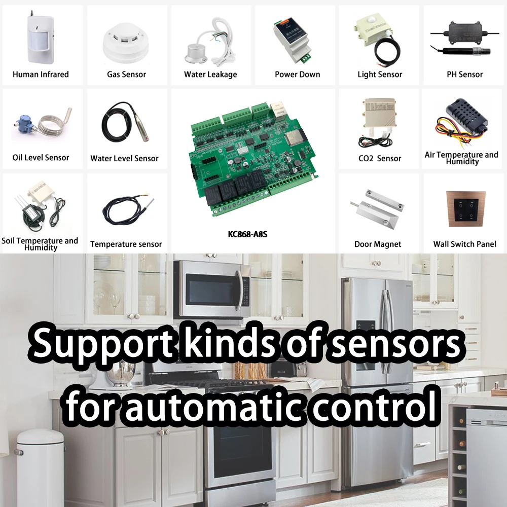 Фото KC868-A4S с интегрированным ESP32, поддерживает Ethernet и Wi-Fi связь, 12 цифровых входов и 8 аналоговых выходов 0-10В. №5