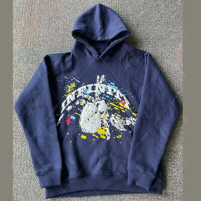 

Hooded sweater large size tide brand high street foam letters loose casual zipper cardigan men and women couple jackets hoodies