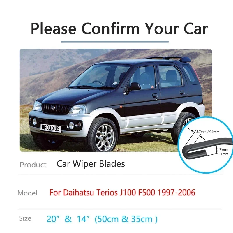 Фото Для Daihatsu Terios Taruna Toyota Cami J100 F500 1997~2006: Комплект передних и задних щеток стеклоочистителя для автомобильных окон и лобового стекла №2