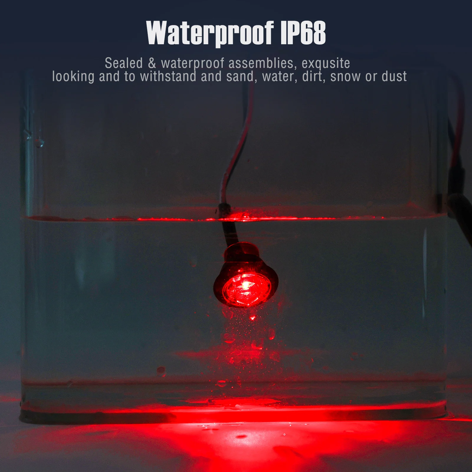 4x 3/4 &quot12 В светодиодный боковой габаритный фонарь с круглой кнопкой