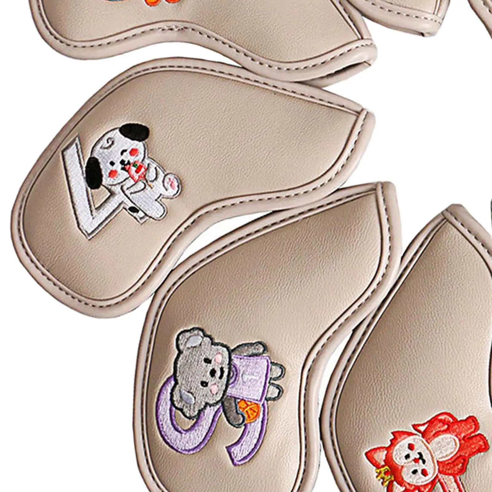 

9Pcs Golf Iron Headcover Set Golf Club Head Cover Sleeve for Outdoor Sports Beige
