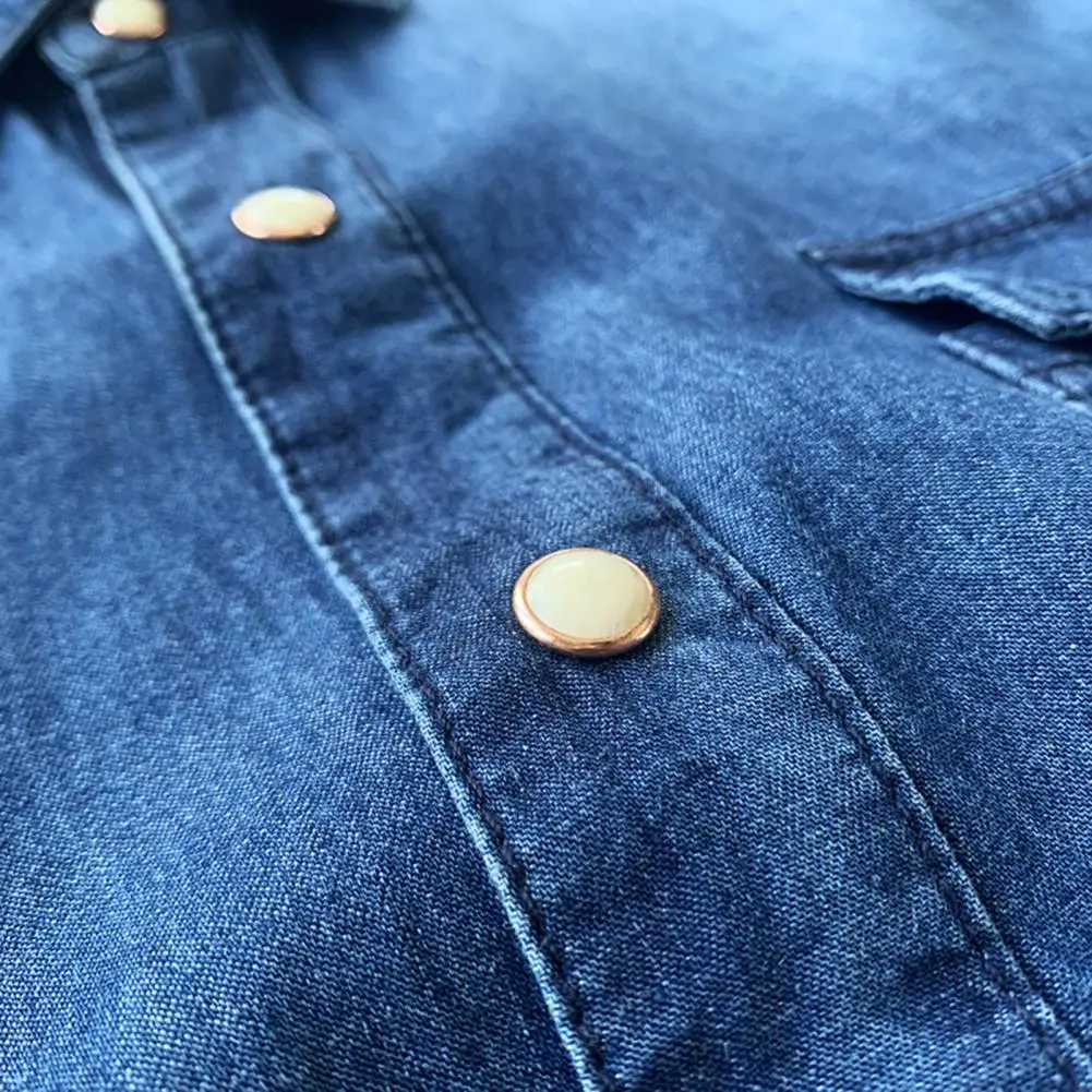

Chic Male Shirt Pockets Men Shirt Solid Color Gradient Color Male Shirt Warm