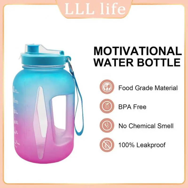 

2.2L Plastic Large-capacity Water Bottle Sealed And Leak-proof One-key Open Lid With Scale Portable Outdoor Sports Water Cup