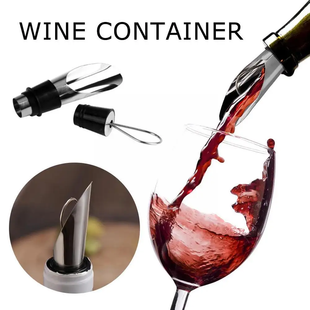 Stainless Steel Liquor Aerating Decanter Oil Bottle Spout Flow Red Wine Pourer Bartender For Home Bar Counter Tools With St L6g3