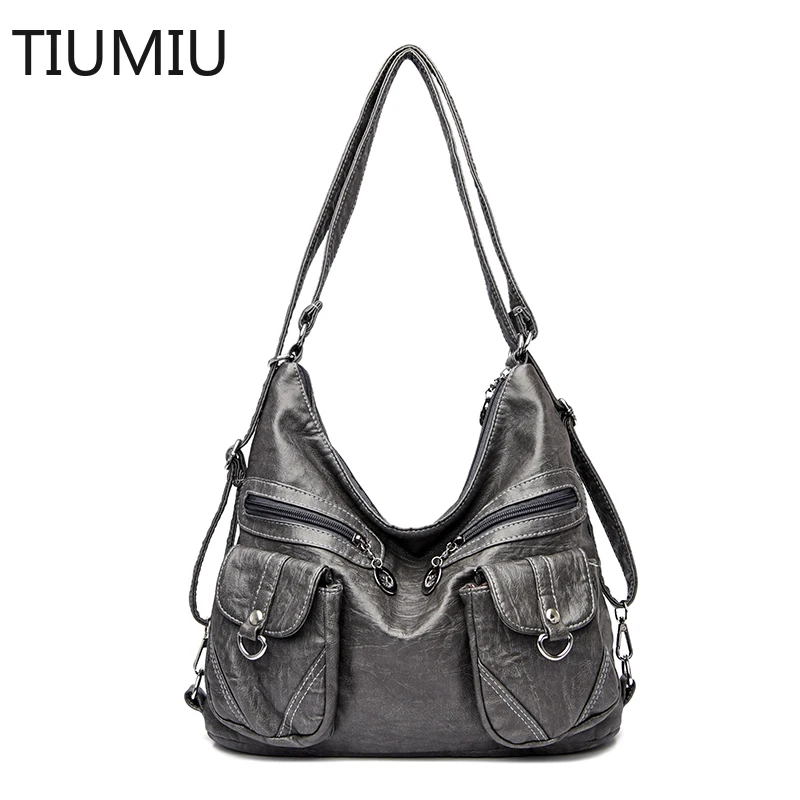 

2021Multi-Pocket Soft Leather Handbags Luxury Handbags Women Bags Designer Stitching Casual Tote Bag Ladies Hand Bags For Women