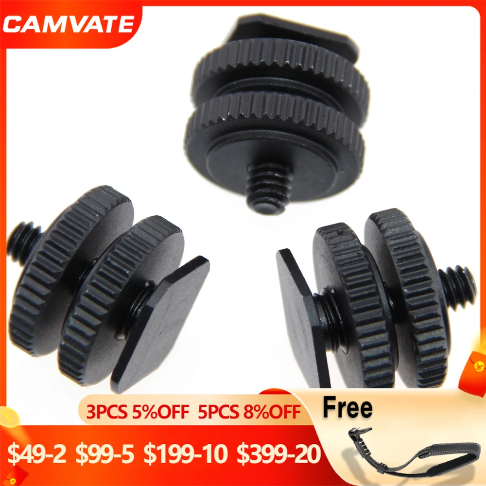 

CAMVATE 3 Pieces Hot/Cold Shoe Mount Holder With 1/4"-20 Screw Thread For Blackmagic Cinema Camera, Pocket cinema (Cage/Plate)