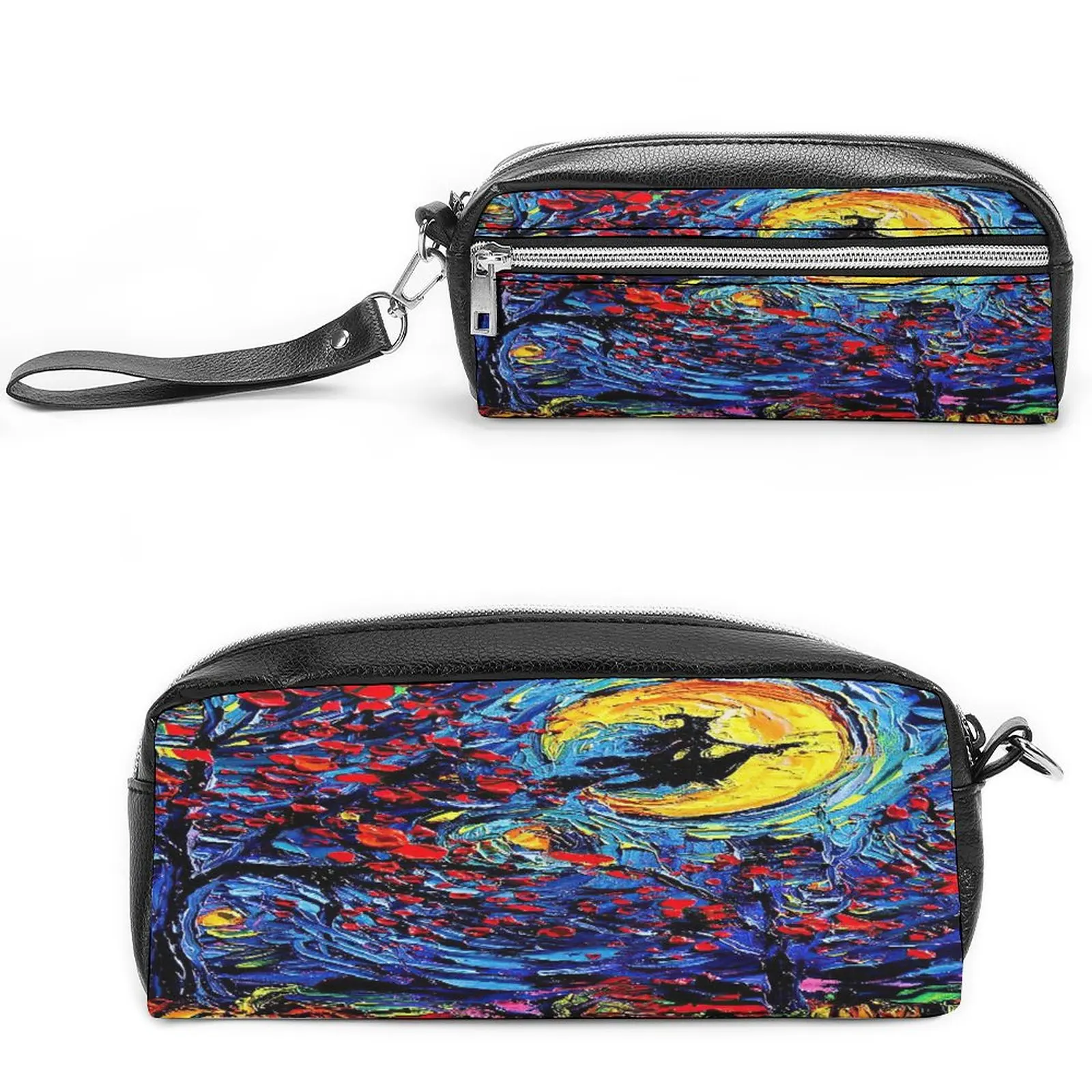 

Small Makeup Bags Pen Bag for Women Waterproof Travel Cosmetic Bag for Purse Zipper Compact Makeup Pouch Oil Art Halloween Witch