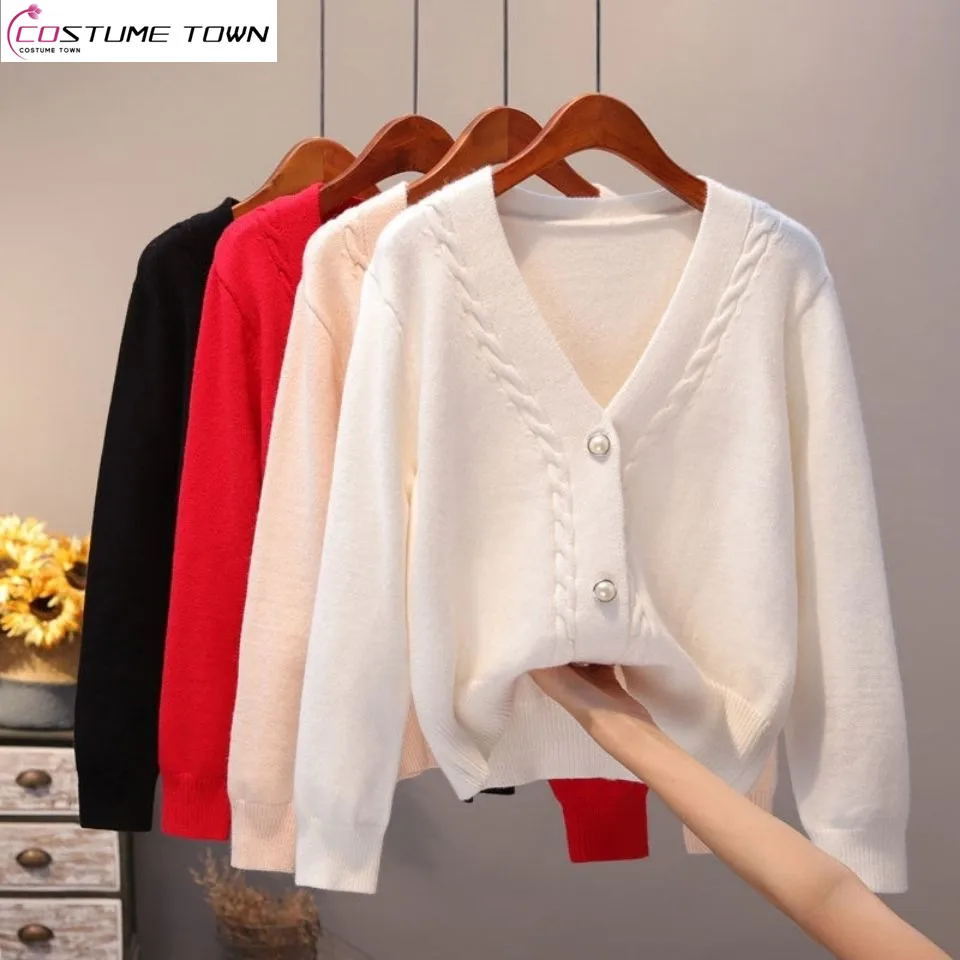 Sweater Cardigan Women's Jacket 2023 Spring and Autumn New Korean V-neck Loose Shawl Short Fashion Knitwear Sweater