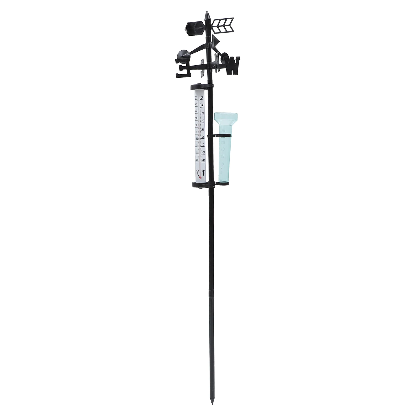 

Weather Station with Wind and Rain Gauge Outdoor Rainfall Gauge Direction Meter Measuring Cup Meteorological Tools
