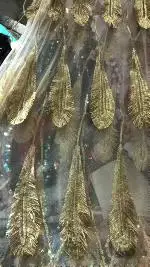 Новинка 2022 кружевная ткань с блестками дешевая африканская Тюлевая золотая для