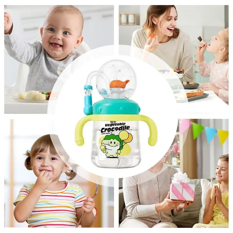 Детская соломенная чашка бутылка для воды с распылителем кита