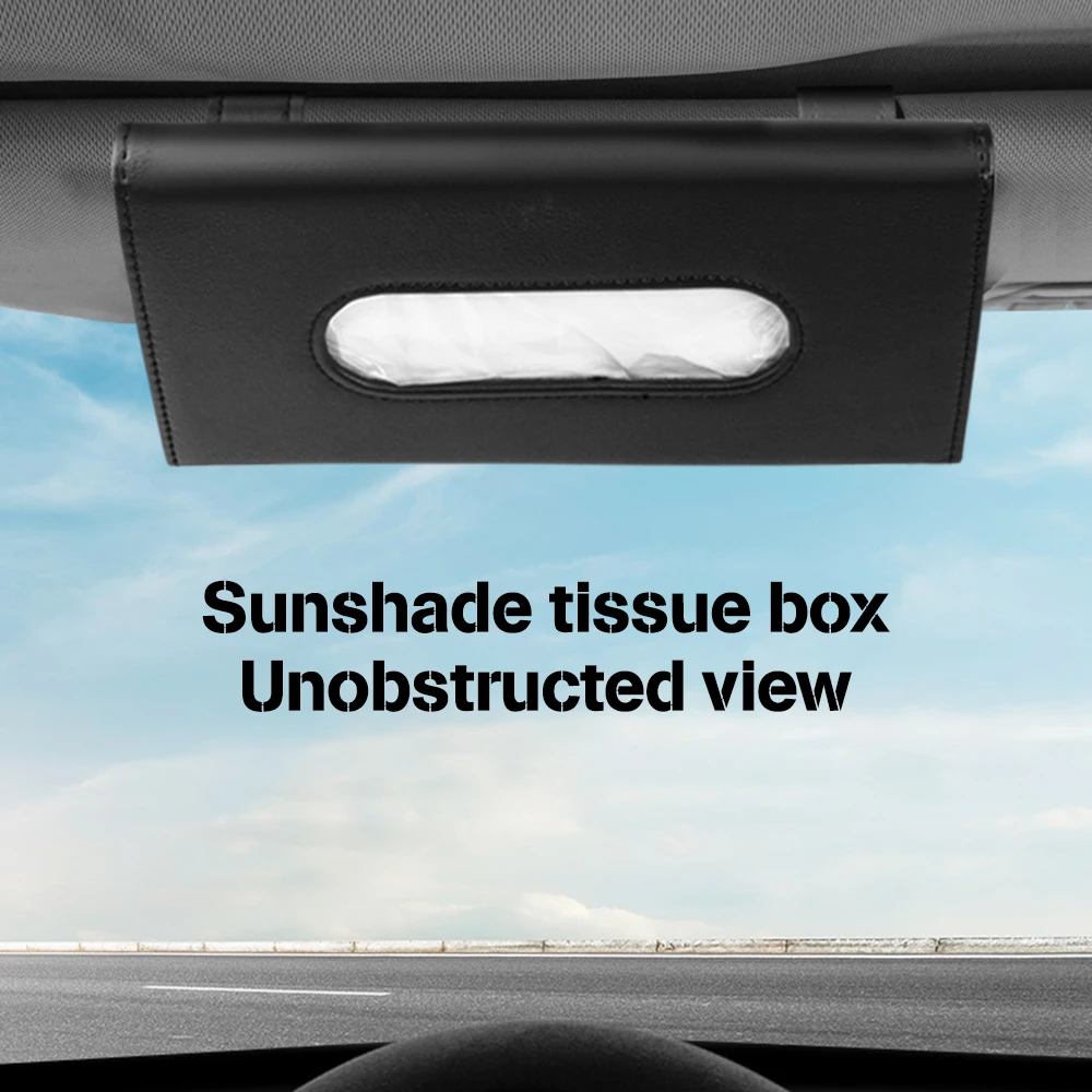 

2021 Car Tissue Holder for Sun Visor Drawer Handrail Portable Car Mount Organizer Flexibility Leather Space Saving Firmness