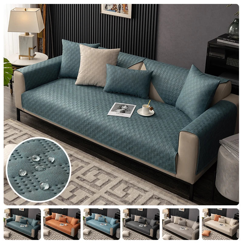 

Split Waterproof Sofa Cushion Tech Fabric Sofa Cover Light luxury leather for Living Room Sofa Slipcovers for 1/2/3/4 Seat
