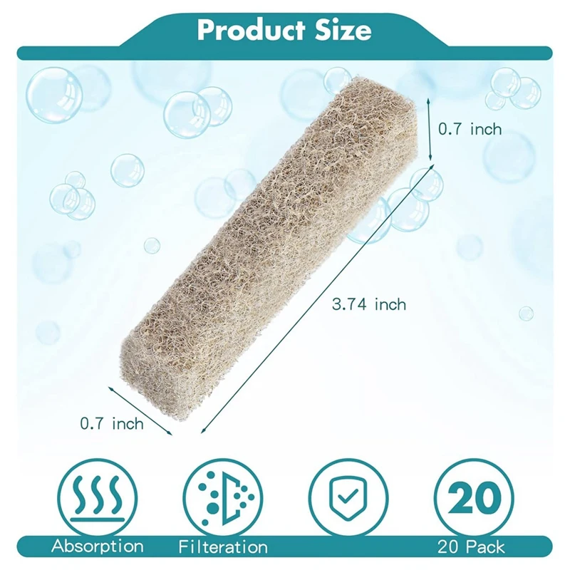 20 шт. фильтрующие прокладки для редуктора аммиака Aqueon губка фильтр аквариума