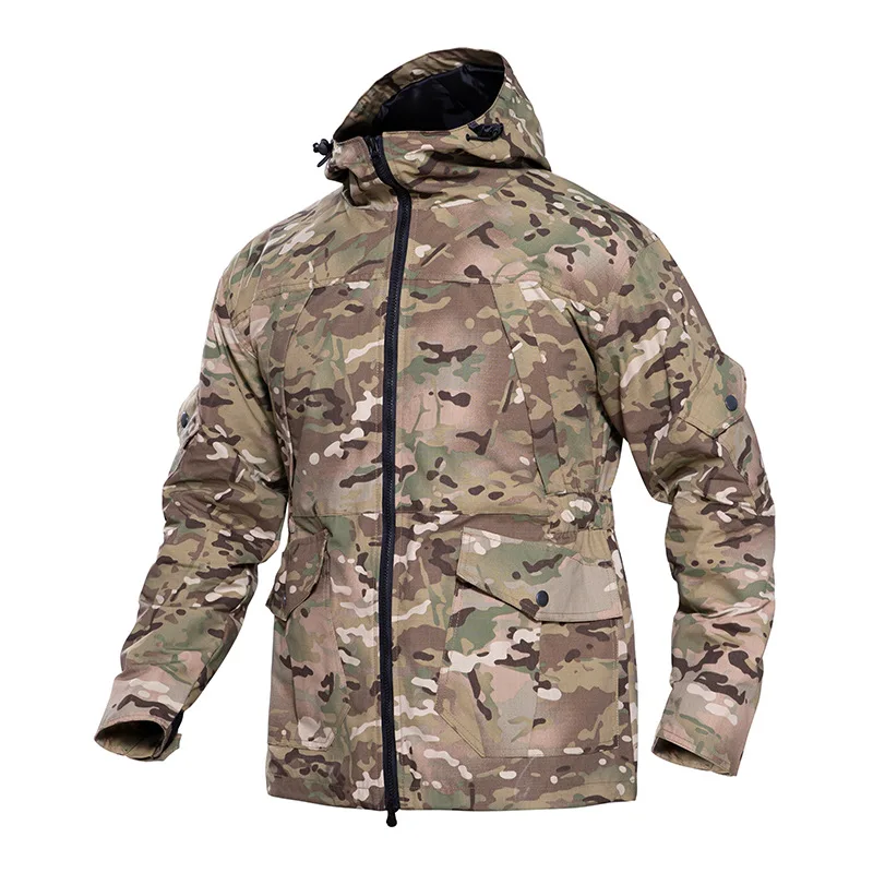 

Outdoor Camo Windproof Wear-resistant Single-layer Windbreaker Men's Jacket Safari Style Bomber Jacket