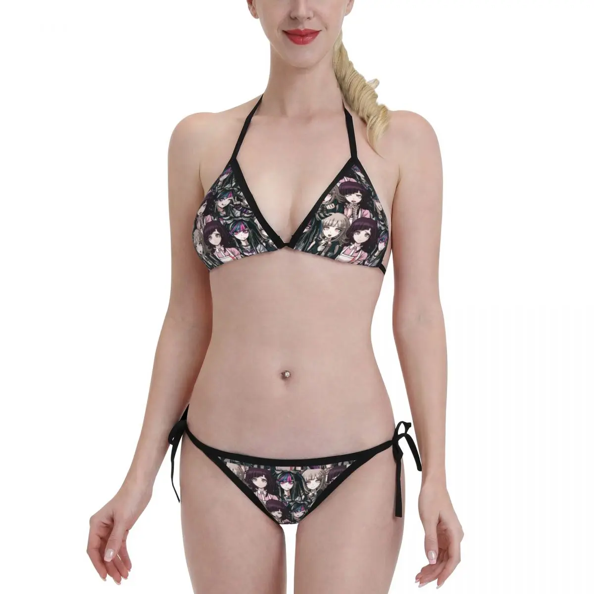 

2022 New Sexy Wear Bikini Sets Chiaki Nanami Swimsuits Danganronpa Anime Female Push Up Bathing Suit Brazilian Beach Wear XXL