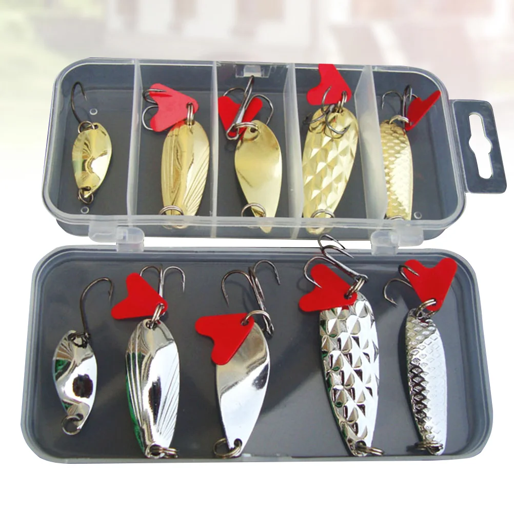 

10 Pcs Boxed Bionic Pike Suit Fresh Lures Sequin Set Sequins Fishing Lures Bass Hard Water Fishing Baits Fishing accessories