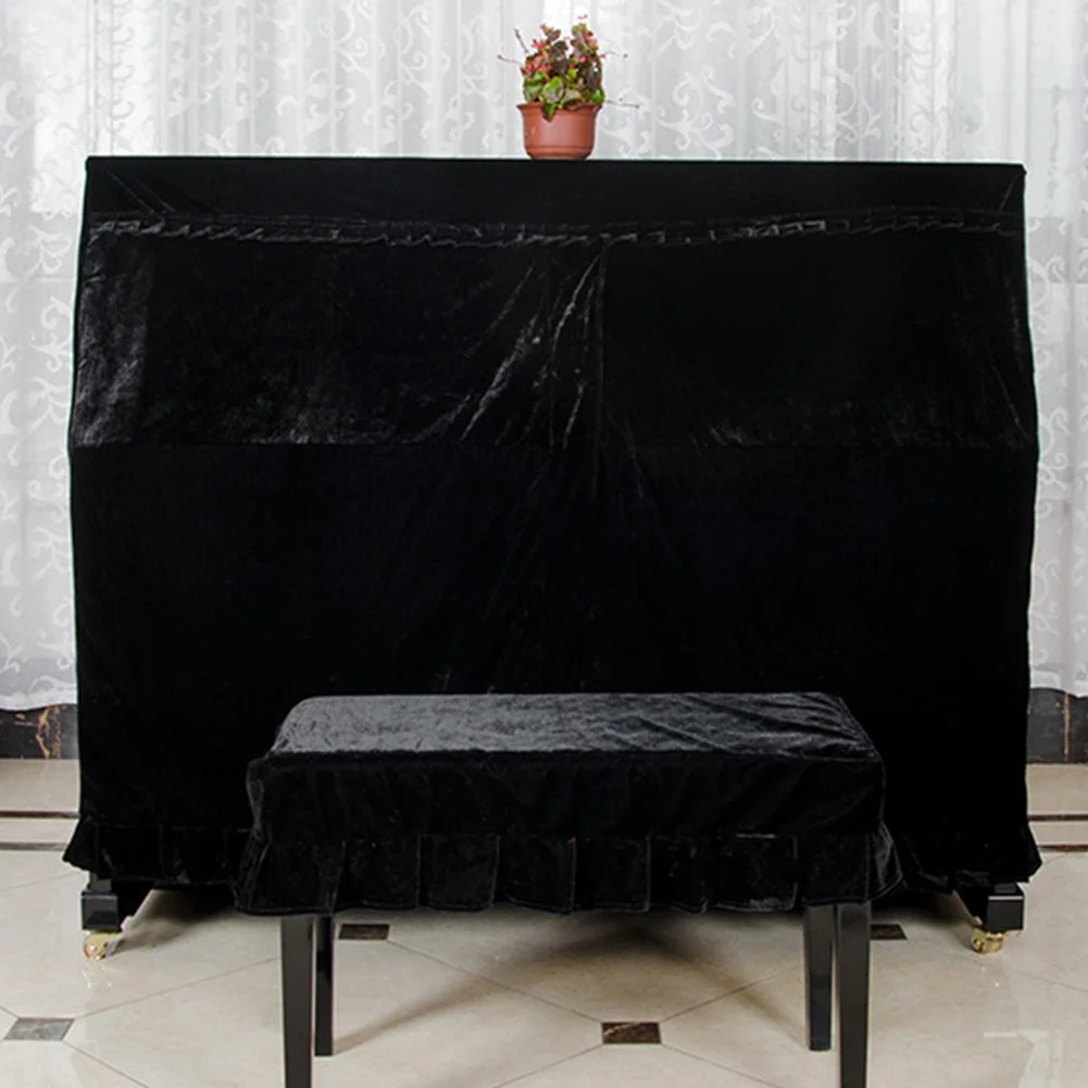 

Durable Soft Velvet Decorated Piano Cover Macrame Hand Wash Practical Home With Cover Dust-Proof Protective Anti-scratch